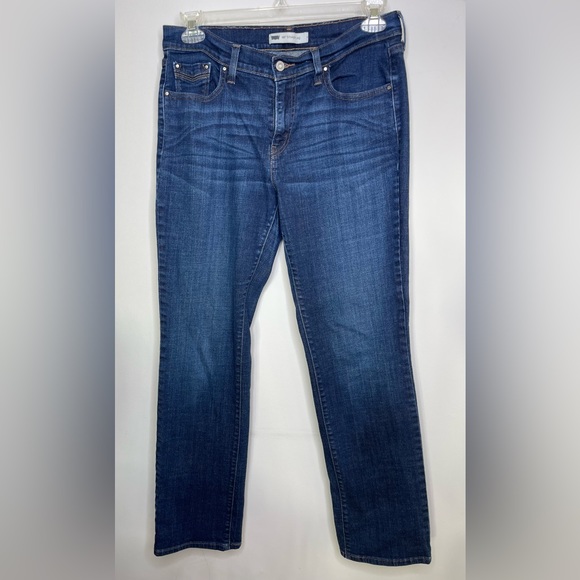 Levis 505 Straight Leg Button Flap Pocket Dark Wash Denim Jeans. - Picture 5 of 6